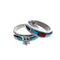 Authentic Sterling Silver Cubic Ziconia Turquoise And Coral Zuni Wedding Ring Size 9 AX127231