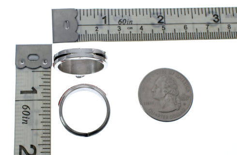 Authentic Sterling Silver Cubic Zirconia Coral Zuni Wedding Ring Size 7 JX130540