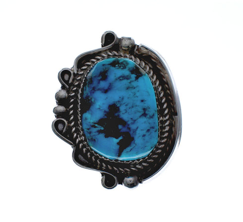 Native American Turquoise Sterling Silver Ring Size 7-1/2 AX127074