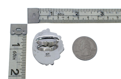 Native American Turquoise Sterling Silver Ring Size 7-1/2 AX127074