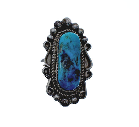 Native American Turquoise Sterling Silver Ring Size 8-1/2 AX127075