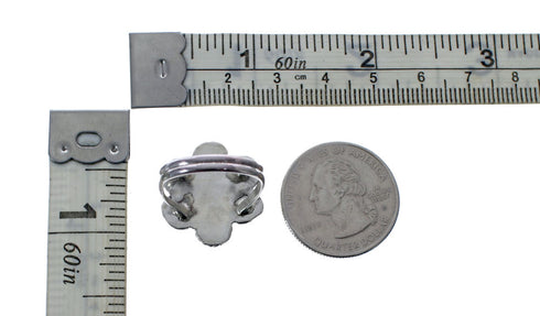 Native American Multicolor Inlay Flower Zuni Ring Size 8 AX127225