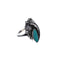 Flower Scalloped Leaf Turquoise Genuine Sterling Silver Navajo Ring Size 7-3/4 AX127089