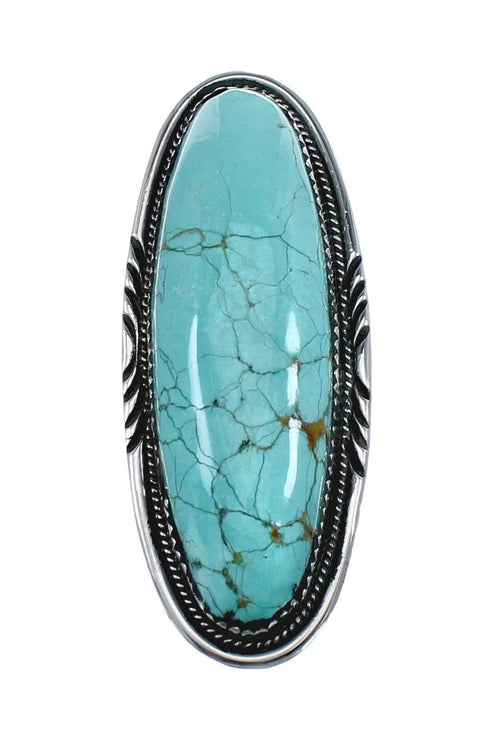 Native American Man Made Turquoise Sterling Silver Ring Size 8 JX127224