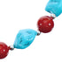 Sleeping Beauty Turquoise Coral Sterling Silver Native American Bead Necklace JX127134