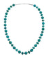 Native American Turquoise Sterling Silver Bead Necklace JX127120