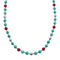 Turquoise Coral Sterling Silver Native American Bead Necklace JX127138