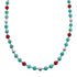 Turquoise Coral Sterling Silver Native American Bead Necklace JX127138