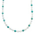 Turquoise Mother of Pearl Sterling Silver Native American Bead Necklace JX127148