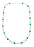 Turquoise Mother of Pearl Sterling Silver Native American Bead Necklace JX127148