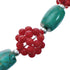 Turquoise Coral Sterling Silver Native American Bead Necklace JX127131
