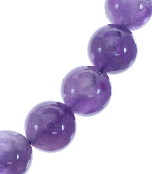 Amethyst Sterling Silver Native American Bead Necklace JX127161