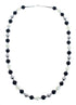 Mother of Pearl And Onyx Sterling Silver Native American Bead Necklace JX127155