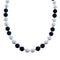 Mother of Pearl And Onyx Sterling Silver Native American Bead Necklace JX127153