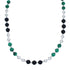 Malachite Onyx Sterling Silver Native American Bead Necklace JX127142
