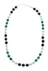 Malachite Onyx Sterling Silver Native American Bead Necklace JX127142