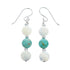 Native American Turquoise and Mother of Pearl Sterling Silver Bead Earrings JX127197