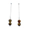 Sterling Silver Tiger Eye Bead Post Dangle Earrings JX127223