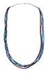 5-Strand Multicolor Sterling Silver Bead Necklace AX127250