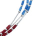 Native American Multicolor Hand Strung Liquid Silver 3-Strand Necklace AX127262