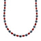 Hematite And Coral Native American Sterling Silver Bead Necklace AX127265
