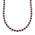Hematite And Coral Native American Sterling Silver Bead Necklace AX127265
