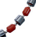 Hematite And Coral Native American Sterling Silver Bead Necklace AX127265
