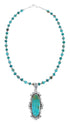 Sterling Silver Turquoise Native American Bead Necklace Set AX127280