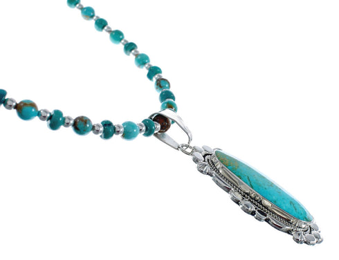 Sterling Silver Turquoise Native American Bead Necklace Set AX127280