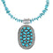 Native American Turquoise Multistone Silver Pendant Necklace Set AX127301