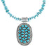 Native American Turquoise Multistone Silver Pendant Necklace Set AX127301