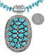 Native American Turquoise Multistone Silver Pendant Necklace Set AX127301
