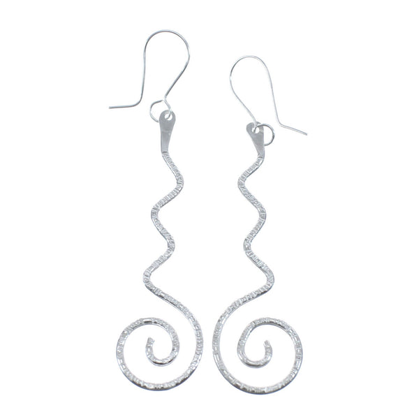 Native American Genuine Sterling Silver Hook Dangle Earrings JX127285