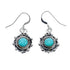 Native American Turquoise Sterling Silver Hook Dangle Earrings JX127290