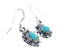 Native American Turquoise Sterling Silver Hook Dangle Earrings JX127290