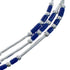 3 Strand Lapis Hand Strung Genuine Sterling Liquid Silver Necklace JX127341