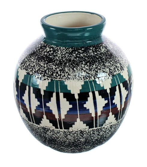 Native American Pottery Hand Crafted Navajo Pot By Agnes Woods JX127361