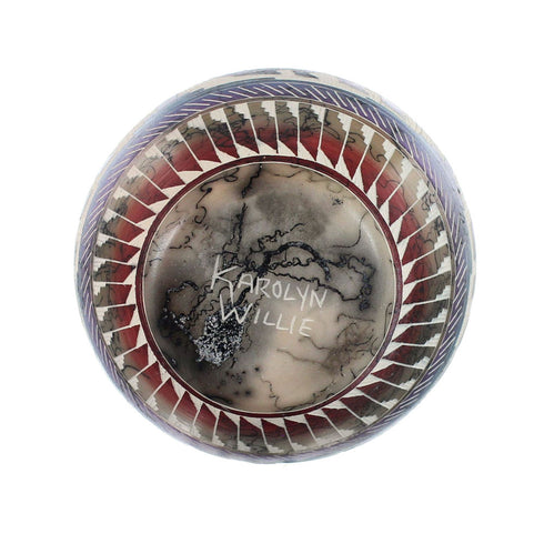 Native American Horse Hair Bear Pot Hand Crafted By Karolyn Willie AX127381