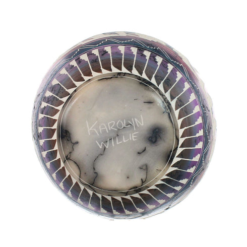 Native American Horse Hair Bear Pot Hand Crafted By Karolyn Willie AX127394