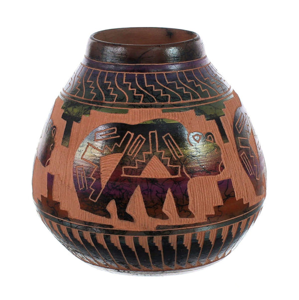 Native American Horse Hair Bear Pot Hand Crafted By Karolyn Willie AX127376