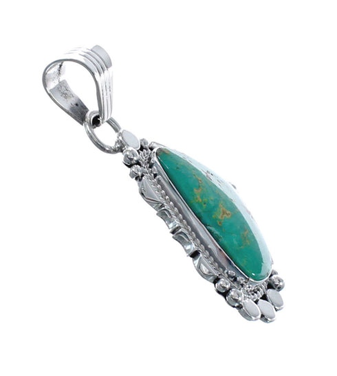 Native American Navajo Genuine Sterling Silver And Turquoise Pendant AX127444