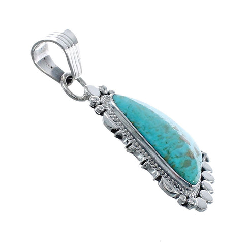 Native American Navajo Genuine Sterling Silver And Turquoise Pendant AX127445