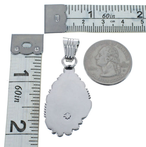 Native American Navajo Genuine Sterling Silver And Turquoise Pendant AX127447