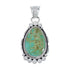 Native American Navajo Genuine Sterling Silver And Turquoise Pendant AX127451