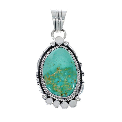 Native American Navajo Genuine Sterling Silver And Turquoise Pendant AX127452