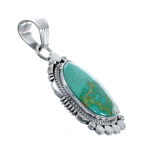 Native American Navajo Genuine Sterling Silver And Turquoise Pendant AX127452