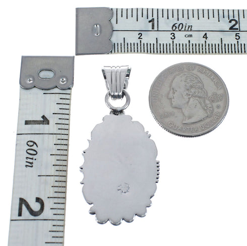 Native American Navajo Genuine Sterling Silver And Turquoise Pendant AX127452