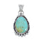Native American Navajo Genuine Sterling Silver And Turquoise Pendant AX127453