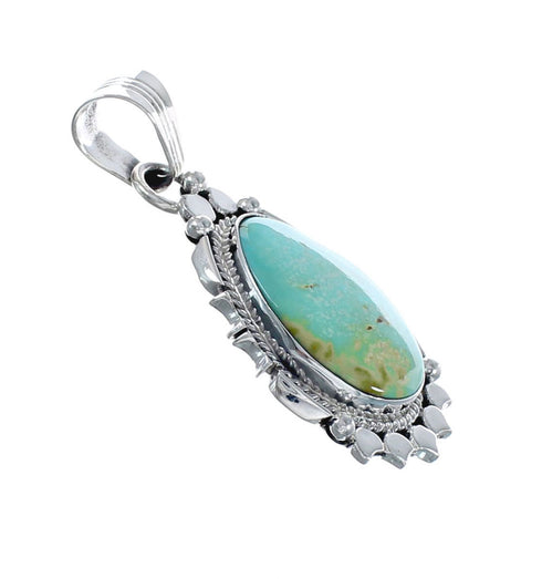 Native American Navajo Genuine Sterling Silver And Turquoise Pendant AX127453