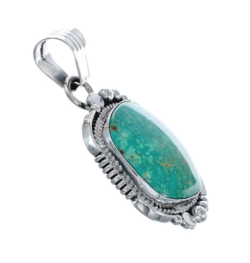 Native American Navajo Genuine Sterling Silver And Turquoise Pendant AX127454